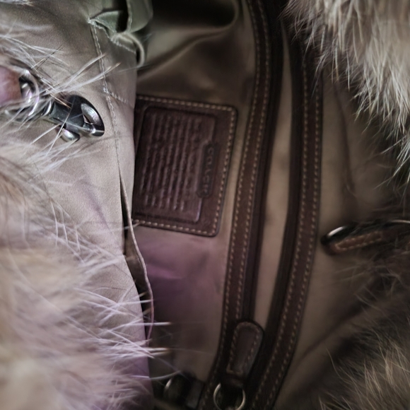 Coach fur leather vintage bag with wallet - Picture 3 of 5